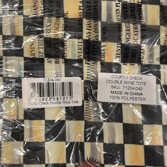 Mackenzie Childs Courtly check double wine tote - Picture 5 of 6